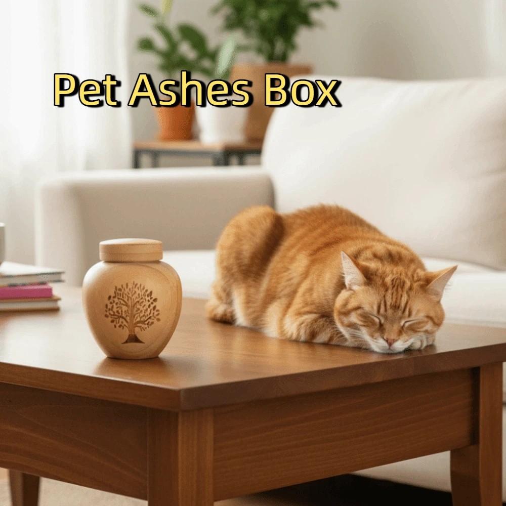 Bamboo Mini Pet Urn Tree Patterns Pet Commemorative Box Dog Keepsake Urns  Memorial Gift
