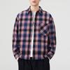High Street Cotton Plaid Shirt Men's Layered Long Sleeve Jacket