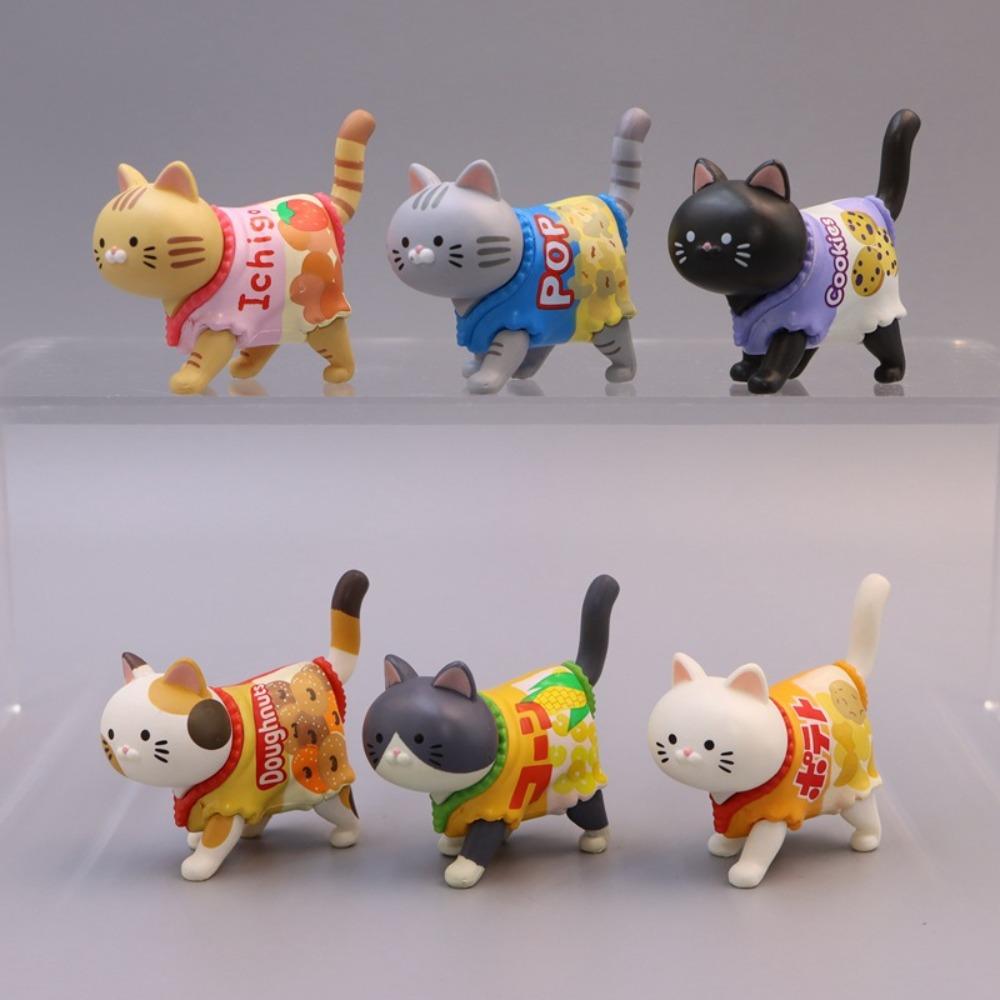 Walking Animal Cat Model Doll Toys Kittens Mini Cat Ornaments Snack Cat Figure Toys  Car Ornament