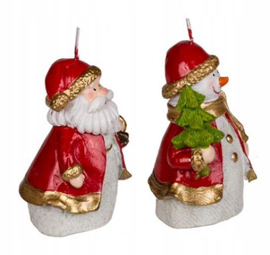 Candles Unscented Candles Santa Claus Candle + Snowman Christmas Set