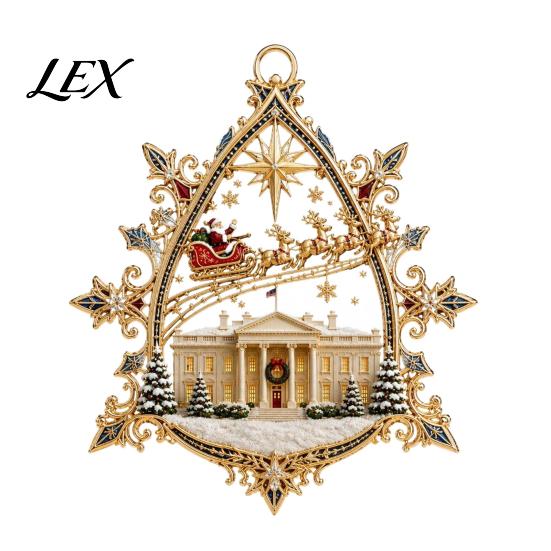 Creative DIY Christmas Decorations 250th Anniversary USA White House Tree Ornament, 2D Acrylic 1776-2026 Commemorative Personalized Gift Ideas