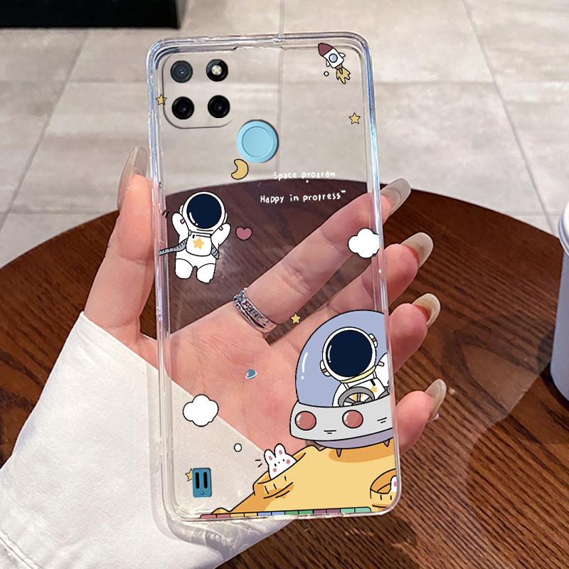 Чехол для Realme C21Y C25Y C21 Чехол Эстетичный Модный Милый Кот Прозрачный Силикон Мягкий ТПУ Задняя Крышка RMX3261 RMX3265 RMX3201