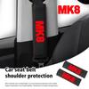 High Quality Car Seat Belt Protection Shoulder Pad Cover for Volkswagen MK8 Logo Top leather automotive Protection accessory
