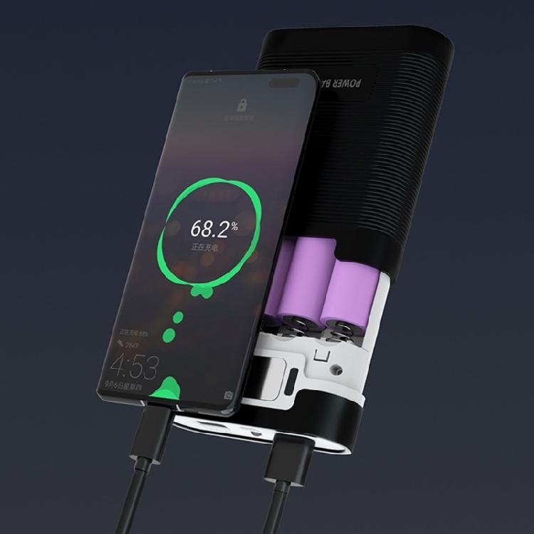 Практичный чехол-аккумулятор 18650 для мобильных устройств, 4 ячейки, съемная конструкция, простая сборка, светодиодный дисплей питания, подходит для энтузиастов