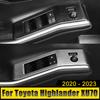 Stainless Car Window Glass Lift Switch Panel Armrest Decoration Trim Cover For Toyota Highlander XU70 2020 2021 2022 2023 Hybrid