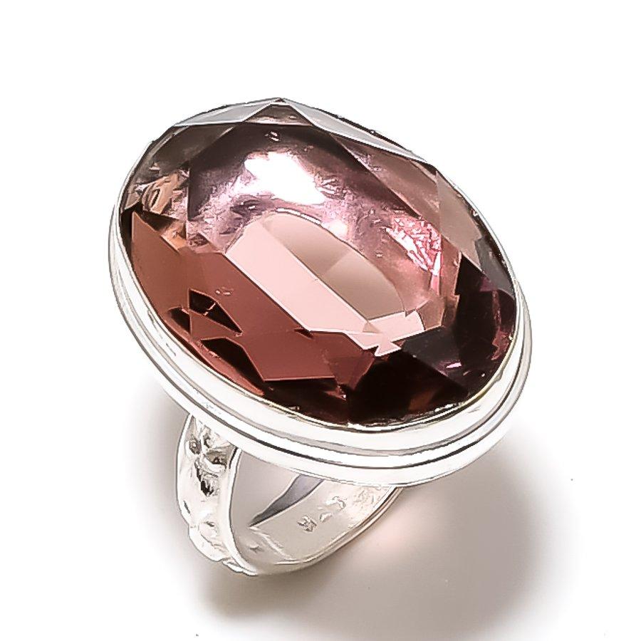 Morganite Gemstone Handmade 925 Sterling Silver Gift Jewelry Ring Size 6 K4e35