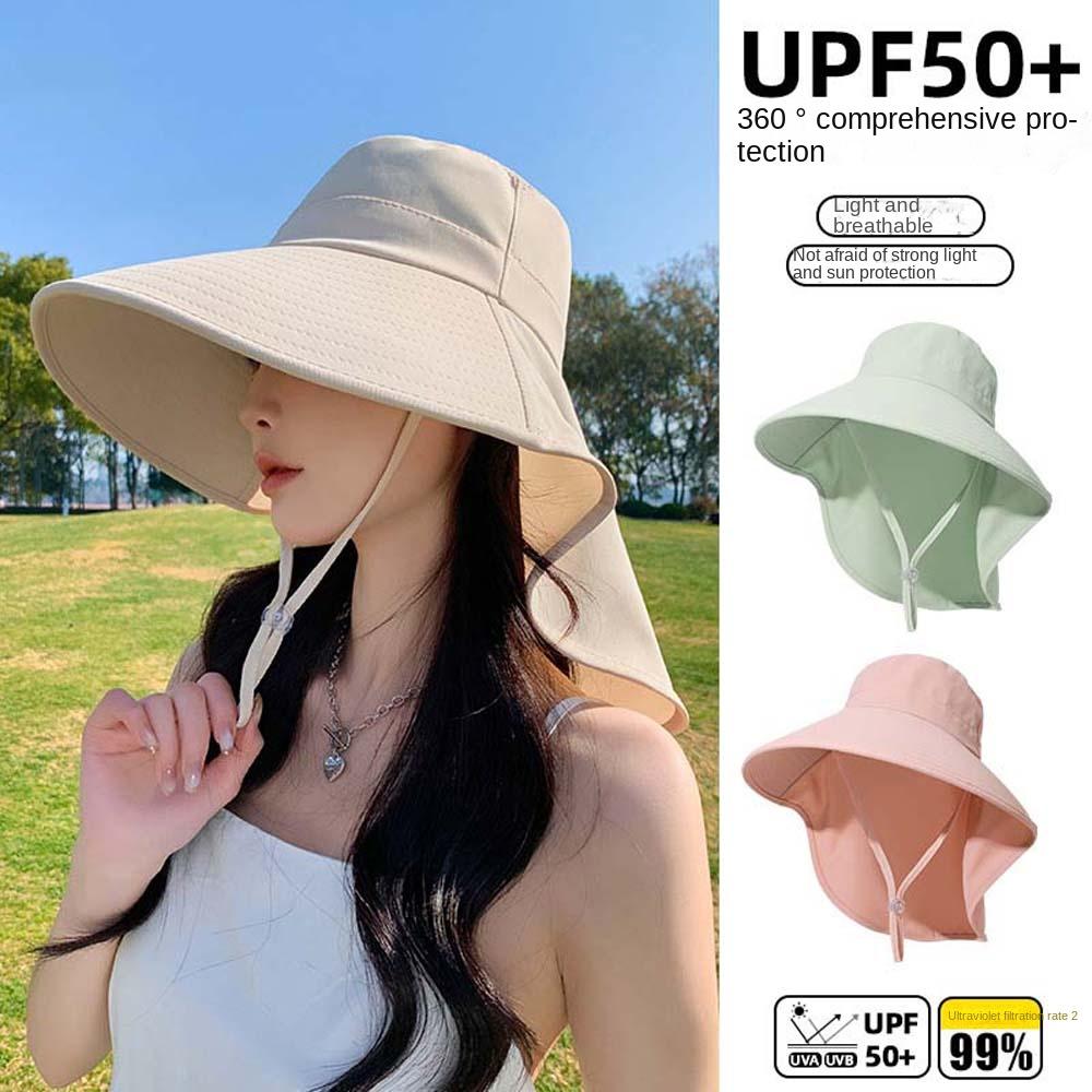 Hiking Hats Wide Brim Bucket Hat Long Wide Brim Hat with Neck Cover Panama Fishing Cap Travel
