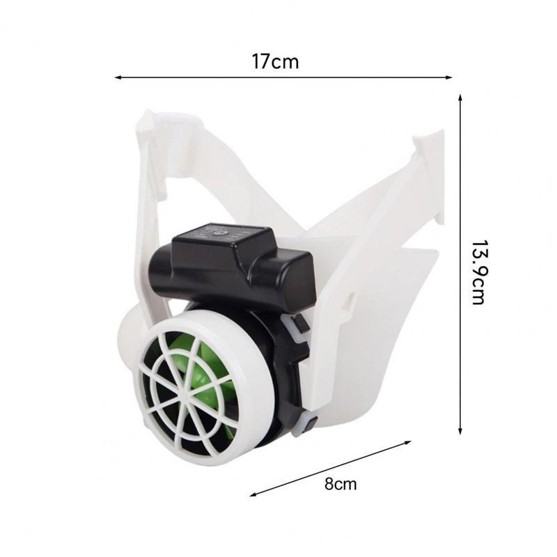 The helmet is equipped with an internal cooling fan, a helmet safety fan, strong wind force, adjustable wind belt, and a helmet fan.