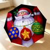 Christmas Santa 8 Ribs 3Fold Black Glue Uv Protection Umbrella Sun Protection Rainproof Compact Folding Umbrella For Travel Daily Use C923531