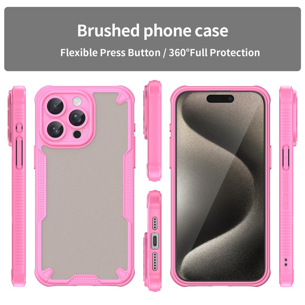 Серия Armor Чехол для iPhone 15 Pro PC+TPU Полупрозрачный Матовый Финиш Защитный Чехол для Телефона