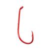 Красный рыболовный крючок с изогнутым глазком и шипами на хвостовике для держателя наживки для червей Snell