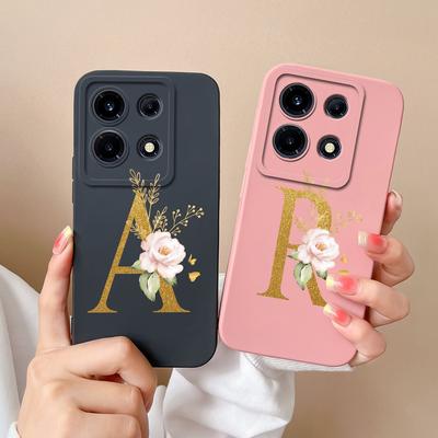 Чехол для Infinix Smart 7 Plus Note 30 VIP Hot 30 Play Itel A05s A04 задняя крышка модная оболочка с цветочными буквами матовый мягкий силиконовый противоударный бампер