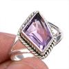 Ювелирное кольцо из чистого серебра 925 пробы с натуральным розовым аметистом ручной работы S.6 T3n81