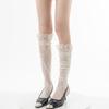 Elegant Anime Knees High Socks With Lace Trim Breathable Nylon Socks Costume Accessory For Cosplay And Daily Wear