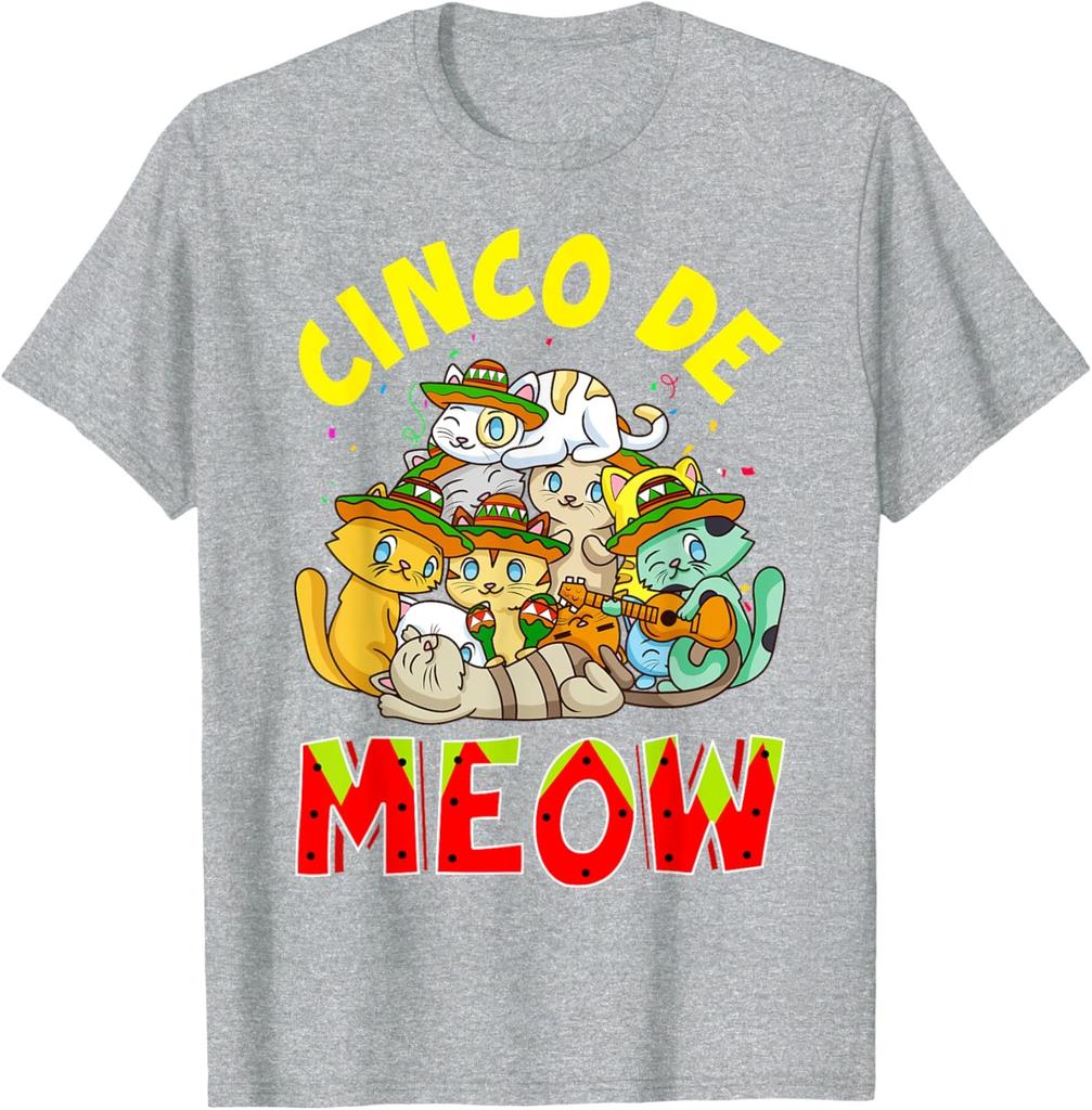 Cat Cinco De Meow Mayo Mexican Fiesta Design Funny Unisex T-Shirt