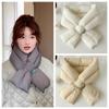 Windproof Cross Feather Shawl Korean Style Down Neck Scarf Casual Cotton Padded Scarf  Hiking
