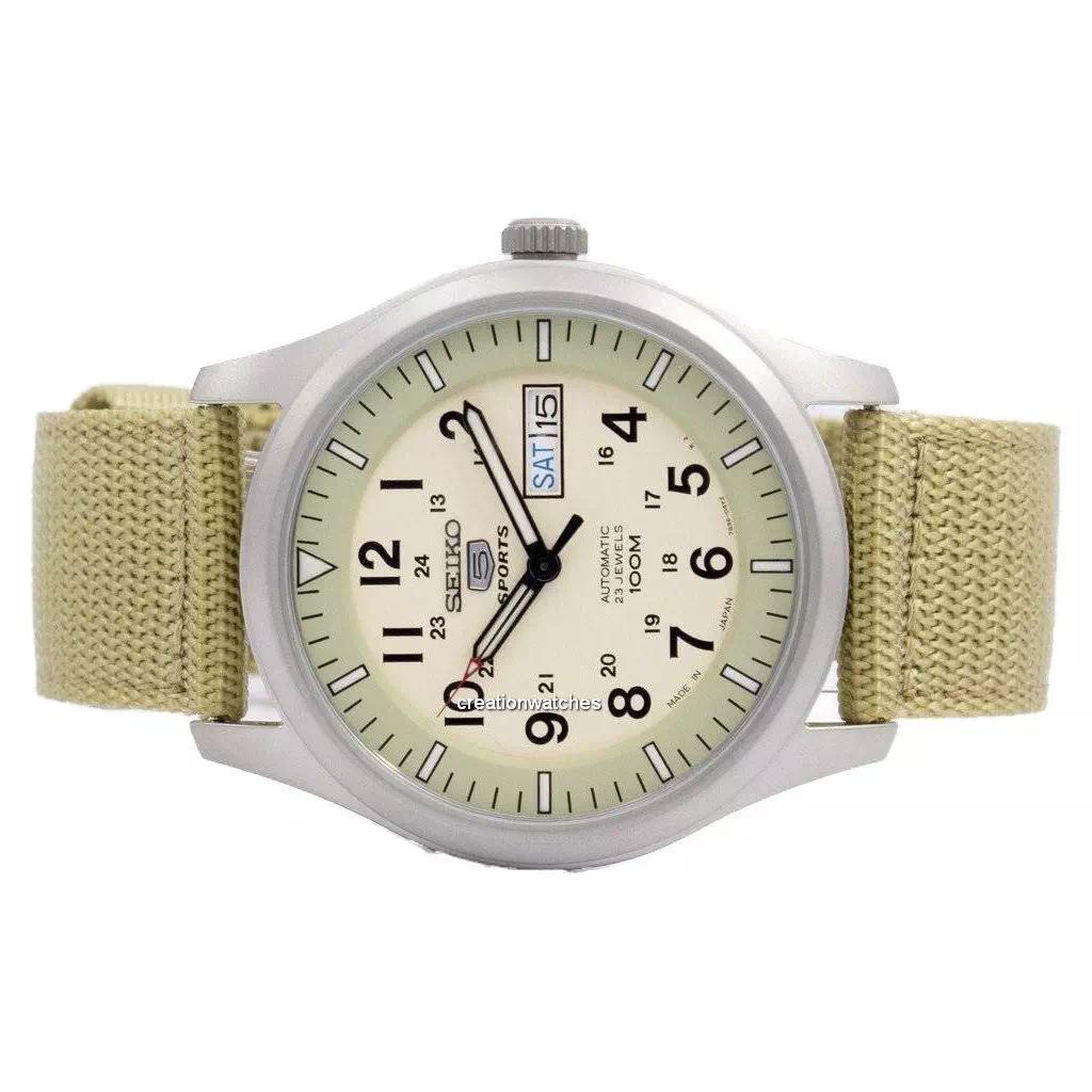 Японские мужские часы Seiko 5 Military Automatic Sports Japan Made SNZG07 SNZG07J1 SNZG07J