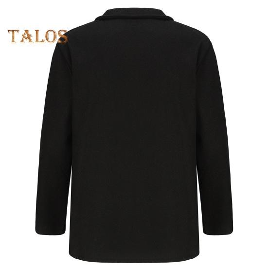 Мужское пальто с лацканами, длинный рукав, однобортный однотонный пиджак с карманами, свободный крой, повседневная верхняя одежда, повседневная одежда