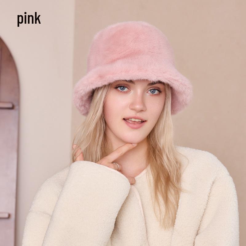 Женская плюшевая шляпа-рыбачка из искусственного меха - Теплая, стильная и универсальная для осени и зимы