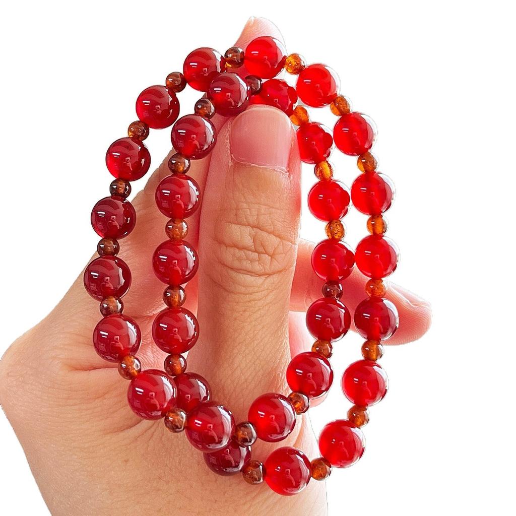 Браслет из граната и сердолика 7A высокого качества, многорядный