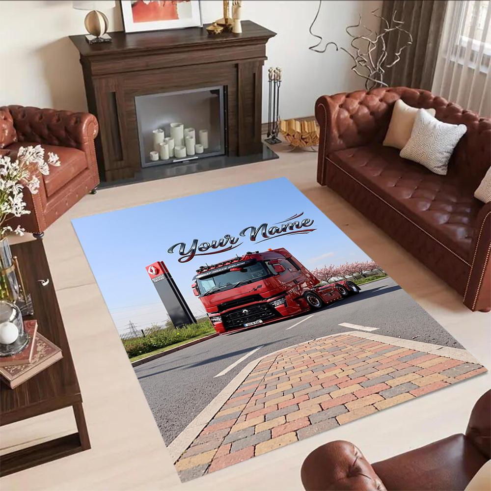 Renault Customized Name Area Rug Suitable For Study Room Entryway Dining Room Living Rooms Antislip Rug Office Home Decor