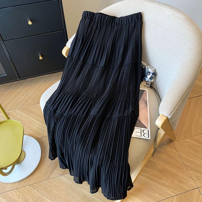 Женская юбка весна-лето 2025 Purple Fairy Gauze: Тонкий, универсальный, плиссированный дизайн