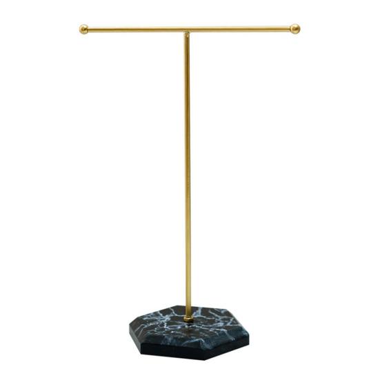 Metal T-shaped Jewelry Display Stand Necklace Holder with Stable Base Necklace Bracelet Storage Rack Jewelry Organizer