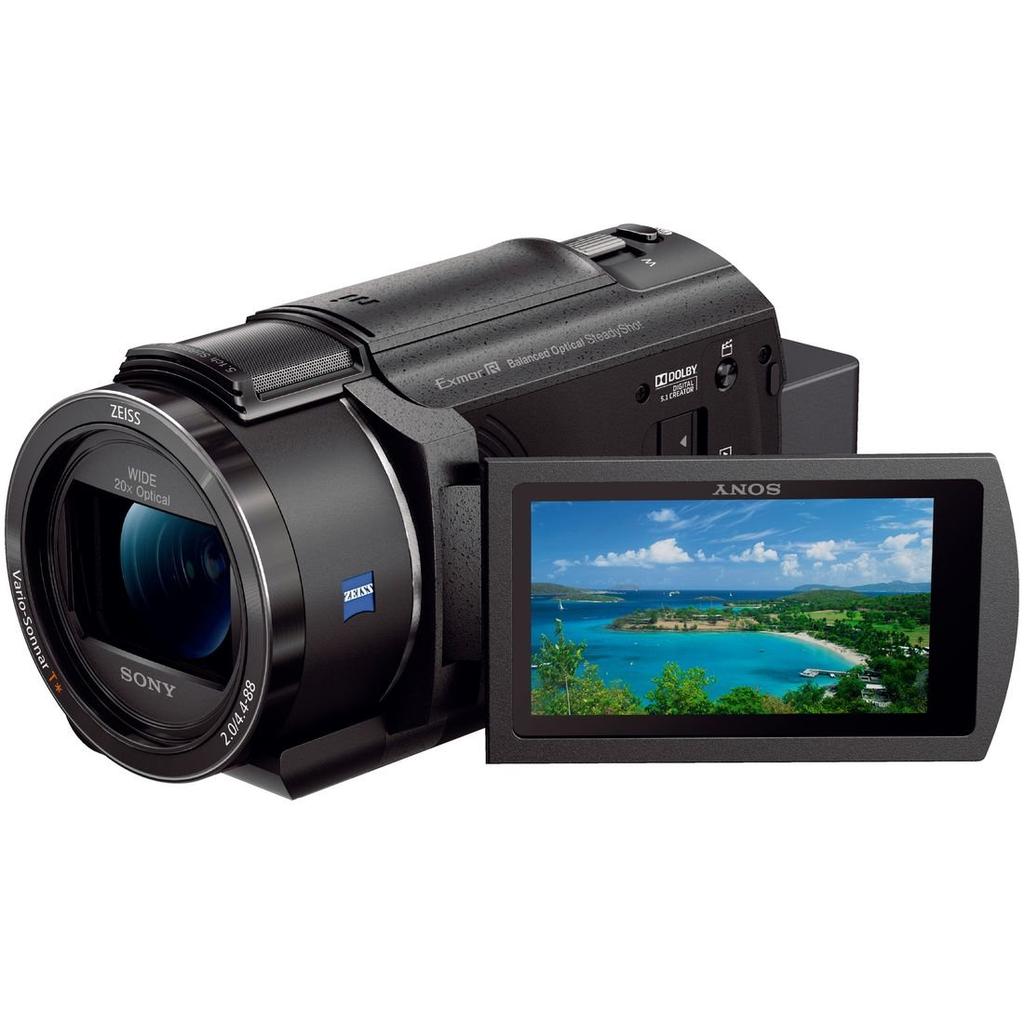Sony Видеокамера 4K Handycam Black Память 64 ГБ Оптический зум 20x Пространственная оптическая стабилизация изображения B FDR-AX45A (Модель 2022 года) Встроенный FDR-AX45A