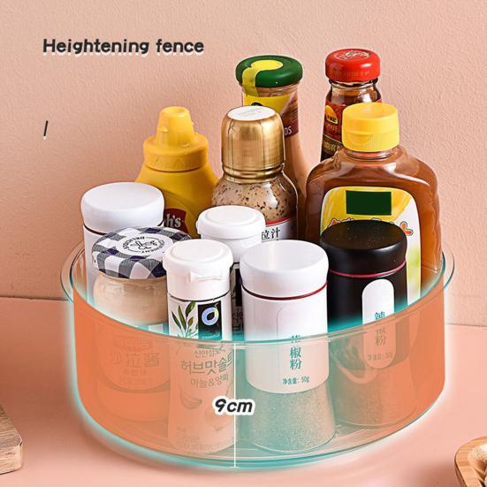Органайзер Lazy Susan для хранения специй, вращающийся на 360 градусов, большая емкость, прозрачный поворотный столик для специй