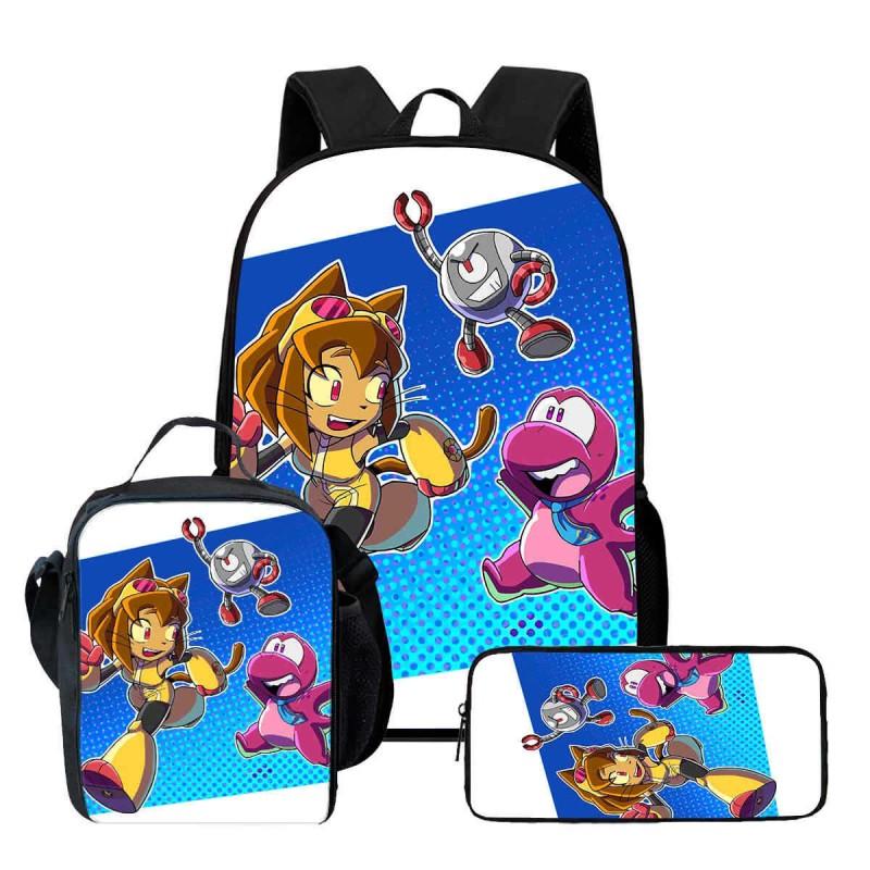 Kids School Backpack Set With Lunch Bag Pencil Case - Cartoon Print Lightweight Ergonomic Design Grades 1-2