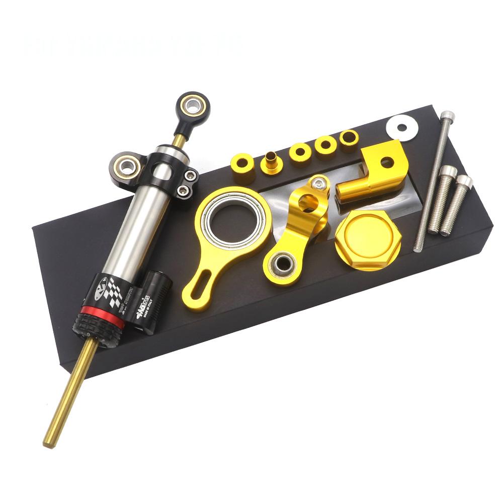 CNC Aluminum Adjustable Motorcycles Steering Stabilize Damper Bracket Mount Kit For YAMAHA YZF R6 2006-2020 R1 2002-2016 Silver