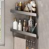Bathroom Shelves Carbon Steel Shower Triangular Rack Storage Corner Shelf for Shampoo Soap Cosmetic Basket Holder with Hooks