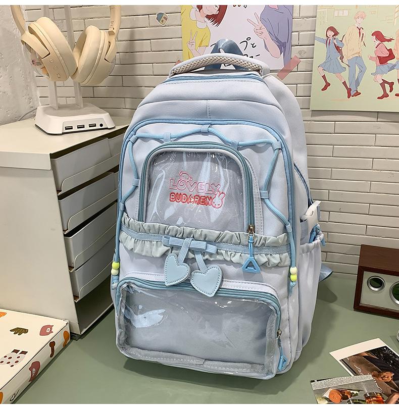 Школьная сумка в стиле Schoolbagins высокая стоимость студенческая школьная сумка женская корейский студенческий стиль двухсекционный рюкзак балетный стиль кружевная косметичка