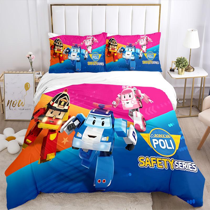 Robotic Safety Heroes Print 3Pcs Bedding Setduvet Cover With 2 Bedropillowcase Home Birthday Gift