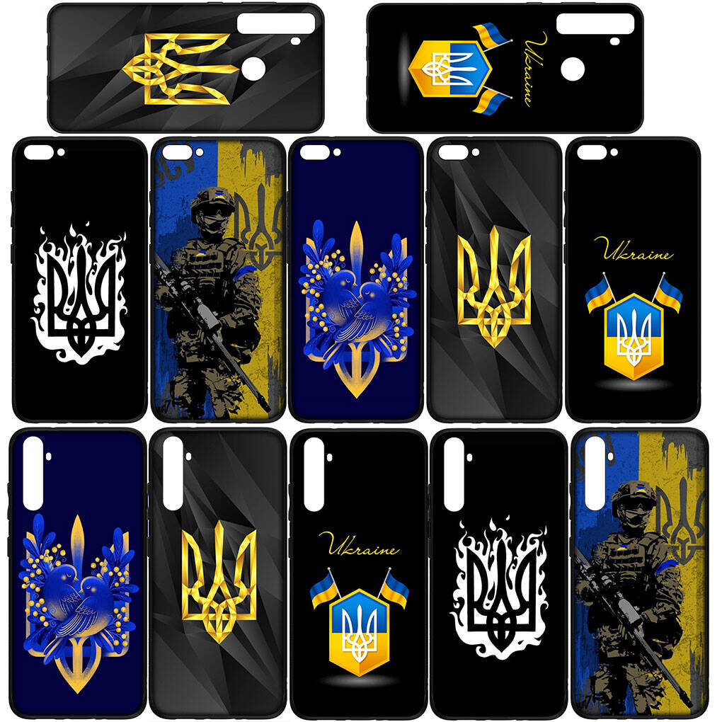 Для Samsung Galaxy S25 S24 S23 S22 S21 S20 Ultra FE Plus A17 A37 A57 A56 A55 A06 A16 A15 A36 A26 A35 A05 A25 A54 A34 Чехол для телефона Карта Флаг Украины Обложка