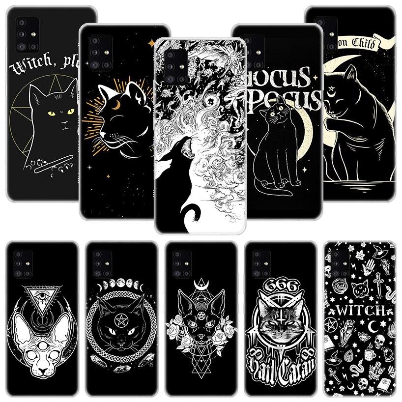 Красочный милый чехол для телефона с ведьмой и котом для Samsung Galaxy A52 A53 A12 A13 A22 A23 A32 A33 A72 A73 A42 A02S A03S 5G A50S, чехол Co