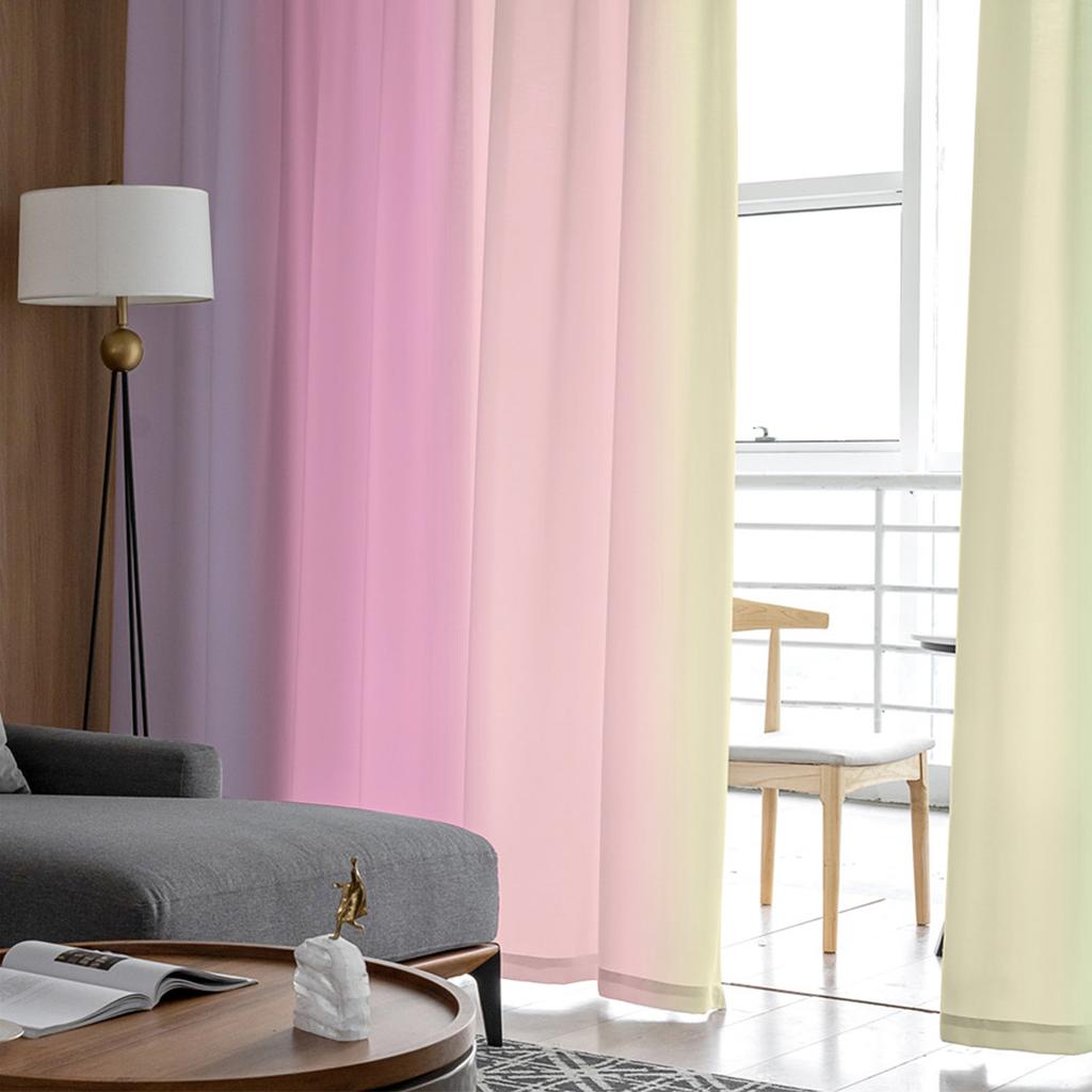Candy Rainbow Stripes Sheer Voile Curtains for Living Room Printed Tulle Window Curtain Luxury Home Balcony Decor Drapes