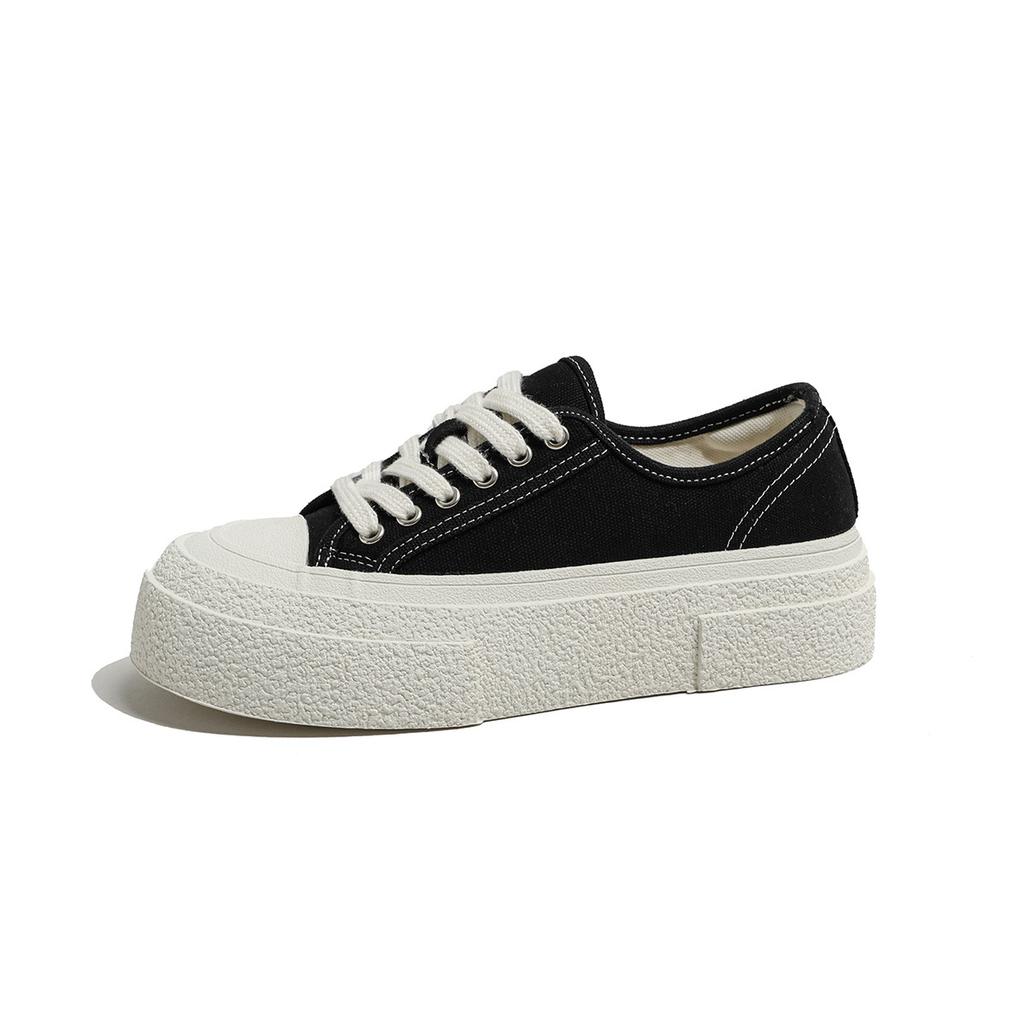 Повседневные универсальные туфли из парусины с круглым носком и толстой подошвой 2024 года, новые модные дышащие износостойкие летние женские маленькие белые туфли