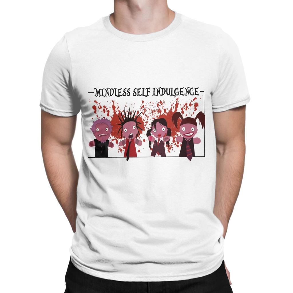 Футболки Mindless Self Indulgence Мужские Смешные Хлопковые Футболки Круглый Вырез Короткий Рукав Футболка Подарок на День Рождения Одежда