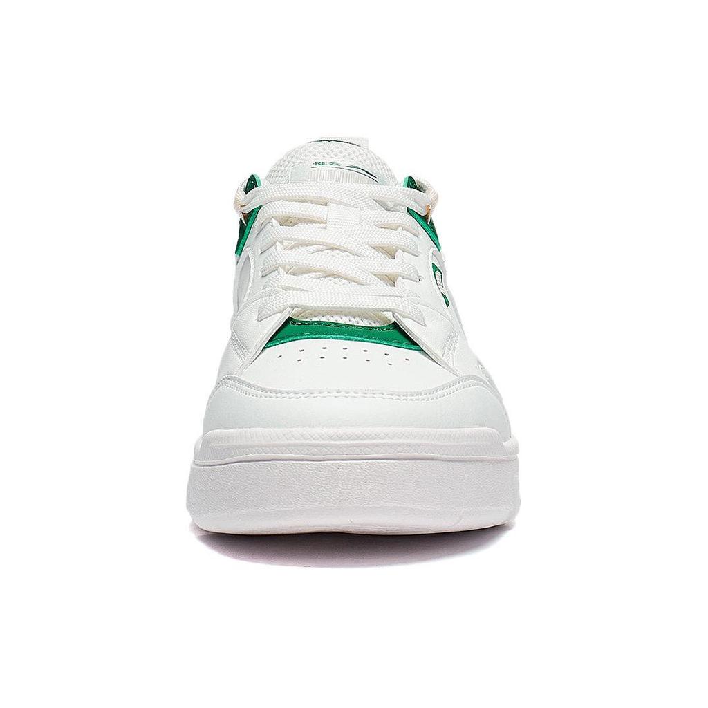 Li-Ning Common 80s Comfortable Versatile Lightweight Durable Low-Top Skate Shoes Women Sneakers White Green AGCT228-1