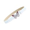 Elegant PU Leather Waist Belt Waist Ornament Decorative Sash Feature Rhinestone Butterfly Buckle for Fashion Women