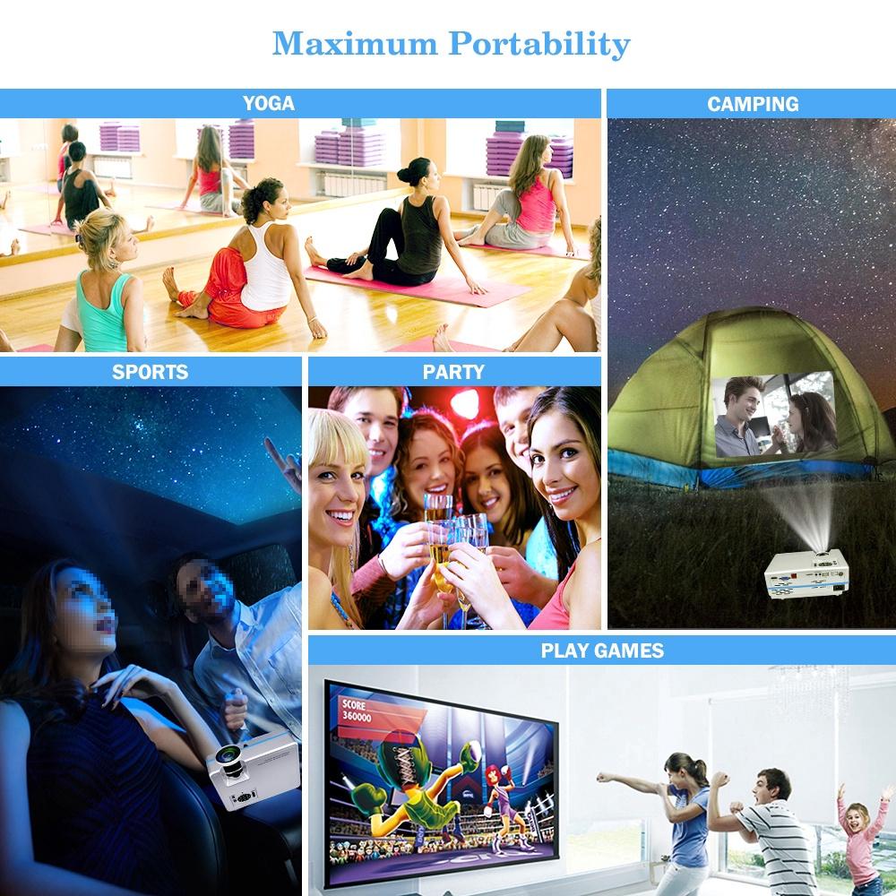 VS 313 4K Mini Projector Zoom Led Full HD Projector 2000 Lumes Colorful Home Theater Projectors