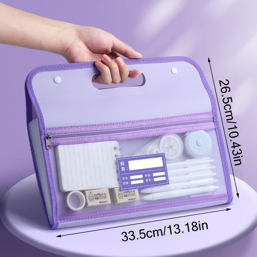 Pockets Portfolio Waterproof File Organizer Test Paper Storage Folder Document Bag A4 File Folder