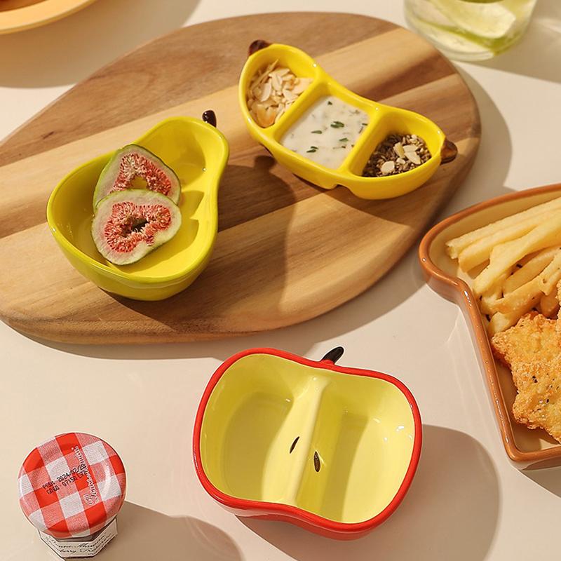 Креативная фарфоровая тарелка в корейском стиле, милая форма фрукта, керамическая домашняя посуда, блюдца для соуса/приправ для барбекю/хот-пота