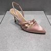 Мода 2025 Горячая Распродажа Женские Босоножки на Шпильке с Острым Носком, Слингбэки с Бантом-бабочкой, Вечерние Туфли для Вечеринки и Свадебные Туфли-лодочки