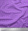 Purple Japan Crepe Satin Fabric Octagon Art Geometric Print Sewing Fabric Metre 42 Inch