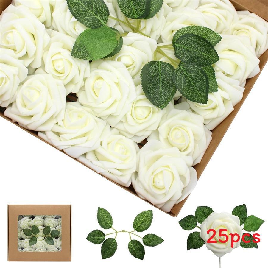 Foam Rose Flower Wedding Centerpiece Accessories With Stem For Home And Outdoor Decor