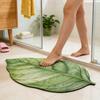 Коврик для ванной с рисунком зеленых листьев, нескользящий коврик для пола, ультратонкий, быстросохнущий, безопасный, устойчивый, тропический декор