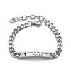 Christian Bible Stainless Steel Bracelet Bangle Engraved Cross Scripture Psalm Silicone Bracelets Religious Jewelry