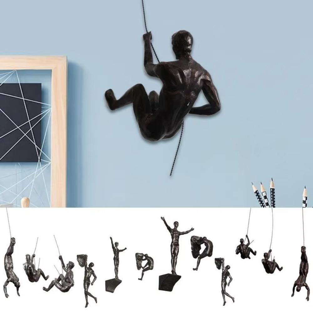 European Style Rock Climbe Statue Unique Abstract Character Pendant Living Room